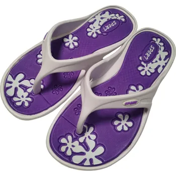 Dámské pantofle Gumové žabky dámské bílá/fialová Listar LT1606