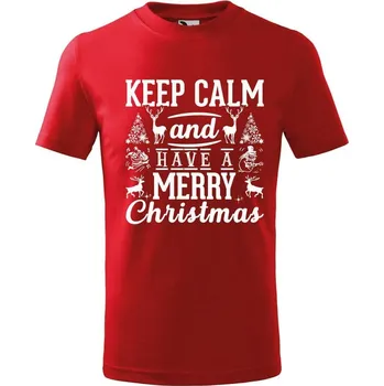 DOBRÝ TRIKO Dětské tričko Keep calm christmas Velikost: 158/12 let, Barva: Khaki