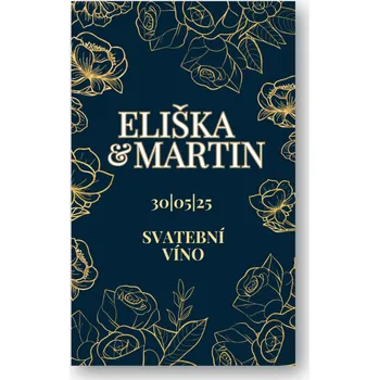 Party nádobí Personal Etiketa na láhev - Orient Gold Zvolte množství: od 61 ks a víc