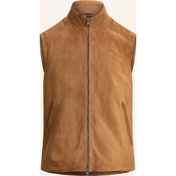 Polo Ralph Lauren Pánská Kožená Vesta, hnědá, 50