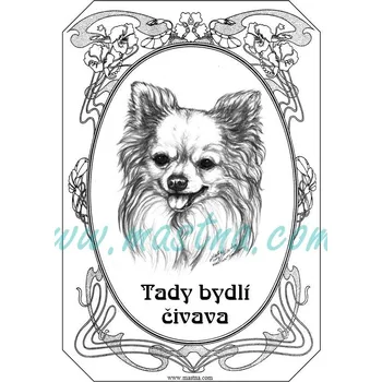 Cedulka čivava, chihuahua secesní - Bez samolepicí vrstvy