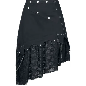 Dámská sukně Středně dlouhá sukně Gotika z Gothicana by EMP - Asymmetric - Ženy - černá