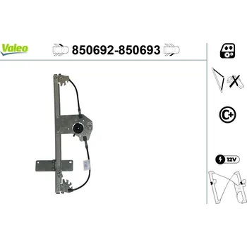 Stahovačka okna Zvedací zařízení oken VALEO 850692