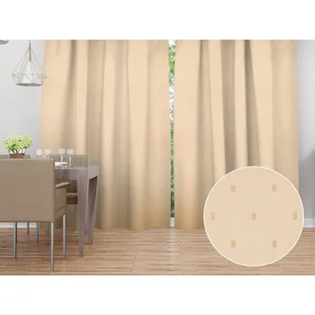 ubrus Dekorační závěs TF-085 Obdélníčky na béžovém 150x140 cm