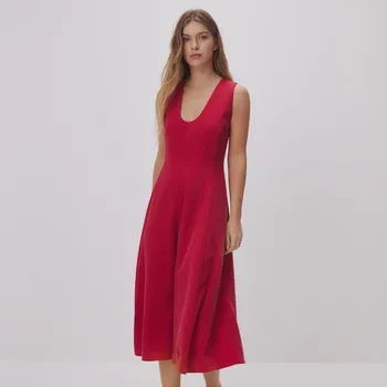 Dámské šaty Reserved - Midi šaty s lyocellem - červená - 342FH-33X - 342FH-33X-L