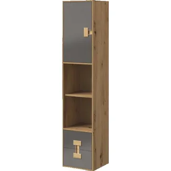 Pohovka Domel Regál úzký Index 06 Barevné provedení dveří: Bílý lesk, Úchyty Domel: Černé