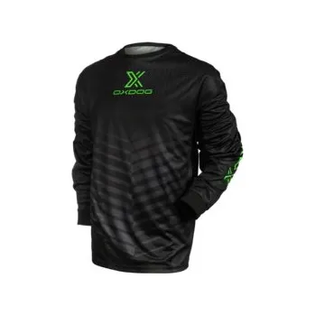 Florbalový dres Oxdog X2 LIGHT GOALIE SHIRT SR Black/Green no padding Brankářský dres L, černá / zelená