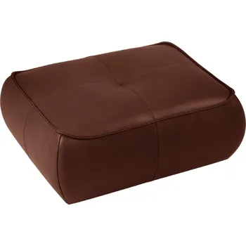 Taburet Maison Heritage Koňakově hnědá kožená podnožka Lily 89 x 65 cm