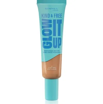 Přípravek na tvář Rimmel Kind & Free Glow It Up lehký hydratační make-up odstín 201 Classic Beige 30 ml
