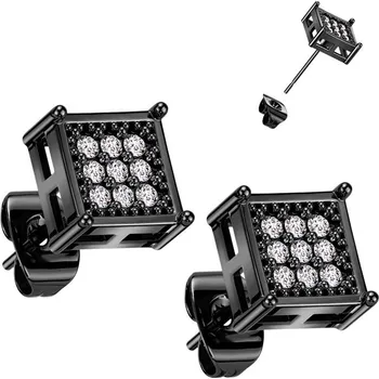 Náušnice Steel Edge Ocelové náušnice pecky 4260 Barva: Černá