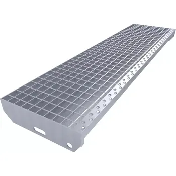 Schodiště Kovový pozinkovaný protiskluzový schodišťový stupeň (40/3, 34/38) FLOMA SteelStep - 120 x , 00060082