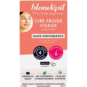 Blondépil Cire Froide Visage Haute Performance Studené voskové pásky na obličej, 20 ks