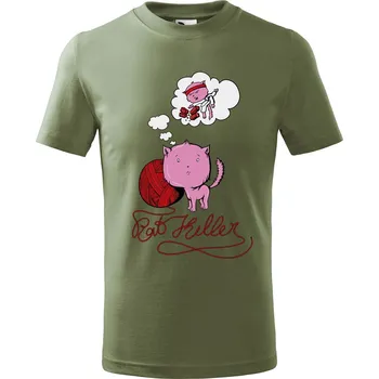 DOBRÝ TRIKO Dětské tričko Kočičí sen Velikost: 158/12 let, Barva: Khaki