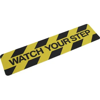 Výstražná páska Černo-žlutá korundová protiskluzová páska s potiskem (pás) FLOMA Printed - 15 x 61 cm a tl, 80081200