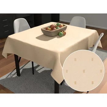 ubrus Teflonový čtvercový ubrus TF-085 Obdélníčky na béžovém 40x40 cm