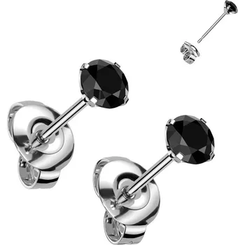 Náušnice Steel Edge Titanové náušnice pecky se zirkony SET23ER01BK Průměr mm: 3mm