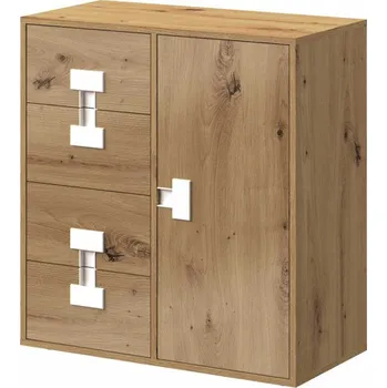 Pohovka Domel Komoda Index 07 Barevné provedení dveří: Bílý lesk, Úchyty Domel: Černé