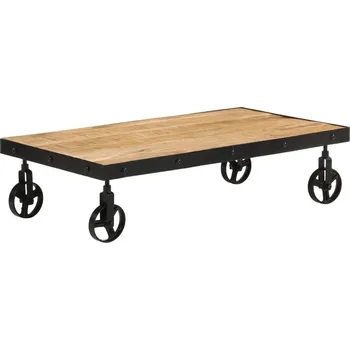 Konferenční stolek vidaXL Konferenční stolek s kolečky masivní mangovník 100 x 55 x 26 cm [371683]