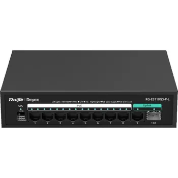 Příslušenství pro kamerový systém Reyee RG-ES110GS-P-L, 10-Port 10/100/1000 Mbps Unmanaged PoE Switch