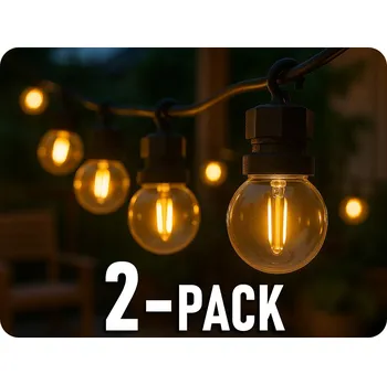Venkovní osvětlení LED světelný řetěz, 5m, 10x0.4W, 550lm, IP44, 3000K/2-PACK!