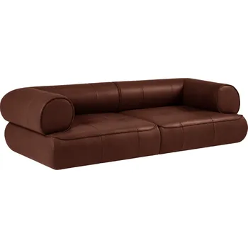 Pohovka Maison Heritage Koňakově hnědá kožená pohovka Lily 234 cm