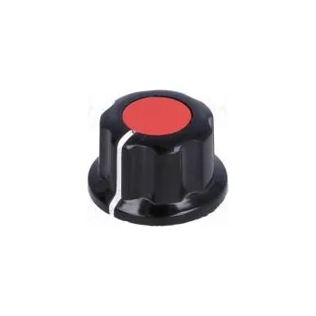 Knoflík Knoflík s límcem bakelit Pr.hříd 6,35mm Ø16,5x11mm červená