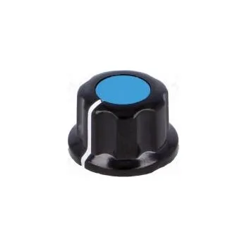 Knoflík Knoflík s límcem bakelit Pr.hříd 6,35mm Ø16,5x11mm modrá