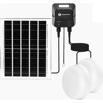 Venkovní osvětlení Aigostar - LED Solární svítidlo 2xLED/70W/12V 12000 mAh 6500K pr. 20,5 cm