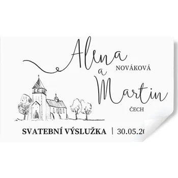 Svatební dekorace Personal nálepka na výslužku - Sketch Zvolte množství: od 41 ks a víc