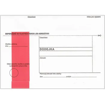 Obálka Obálka s dodejkou - červený pruh, 526