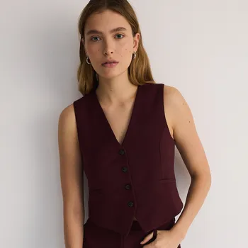 Dámské sako Reserved - Kostýmková vesta - bordó - YS455-53X - YS455-53X-L