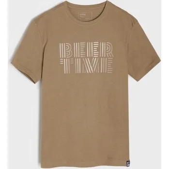 Sinsay - Tričko s nápisem - hnědá - 7323F-84X - 7323F-84X-XL