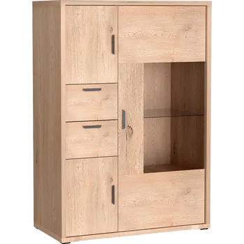 Komoda Vitrína 3D2S JORDAN dub krémový