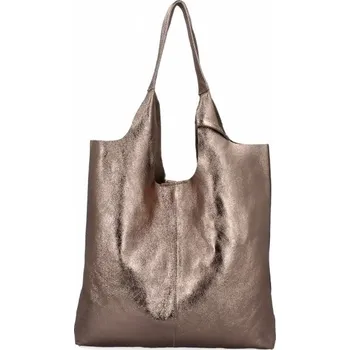 Kabelka Kožené kabelka shopper bag Vittoria Gotti staré zlato 165