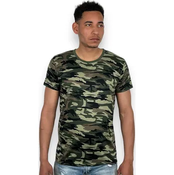 Pánské tričko Tovta Pánské vojenské nadměrné tričko s krátkým rukávem Barva: Vojenská, Velikost: 7XL