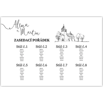 Party nádobí Personal Zasedací pořádek - Sketch