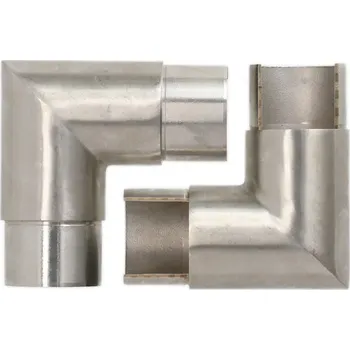 LED páska 90° spojka madla, materiál nerezová ocel SUS316, kartáčovaný povrch (#320), včetně 2 ks hliníkových světlotěsných konektorů