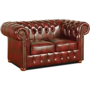 Pohovka FALCO Pohovka Chesterfield Classic 2 kůže bordó
