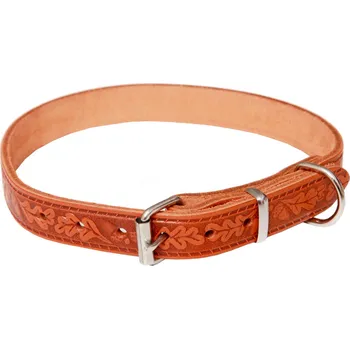 Obojek pro psa BAFPET Obojky kožené GRAZL, zdobené Barva: Koňak, Rozměr: 18mm x 50cm /36-45/ 14104V