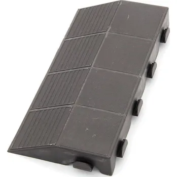 Venkovní dlažba Hnědý plastový nájezd samec pro terasovou dlažbu Linea Combi - 40 x 20,5 x 4,8 cm, 80070062