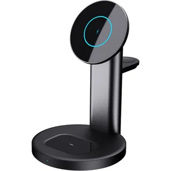 S36 3v1 magnetický bezdrátový stojánek pro iPhone / Apple Watch / AirPods - 15W - černý