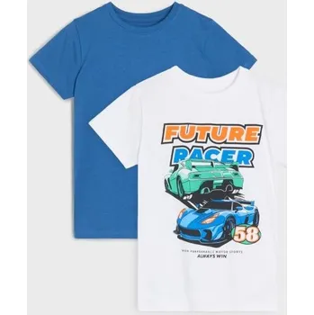 Chlapecké tričko Sinsay - Trička s potiskem, balení 2 ks - bílá - 812EY-00X - 812EY-00X-122