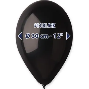 Party dekorace Balonky Gemar černé – 30 cm / 12" – 100 ks
