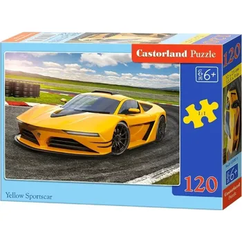 CASTORLAND Puzzle Žlutý sporťák 120 dílků