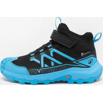 Dětská treková obuv QUECHUA Dětské turistické nepromokavé boty Crossrock Mid vel. 28-34 30 MODRÁ|ČERNÁ