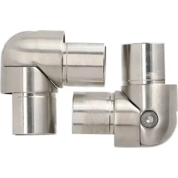 LED páska Kloubová spojka madla B o 90-180°, materiál nerezová ocel SUS316, kartáčovaný povrch (#320), včetně 2 ks hliníkových světlotěsných konektorů