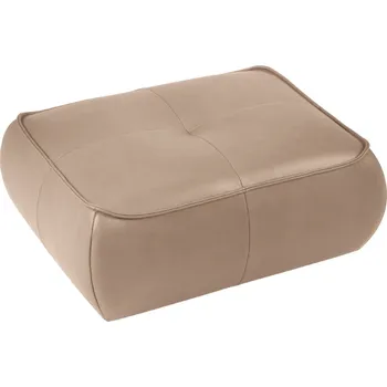 Taburet Maison Heritage Tmavě béžová kožená podnožka Lily 89 x 65 cm