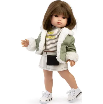 Panenka Realistická panenka Bella v bundě s kožíškem od firmy Antonio Juan ze Španělska (Bella con chaqueta)