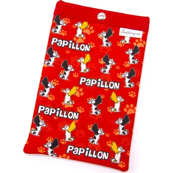 Obal na doklad Pamlskový Ráj Obal na očkovací průkaz psa – papillon Barva: červená papillon