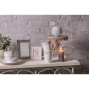 Rám na obraz Fotorámeček bílý s patinou - 10*2*12 cm / 6*9 cm